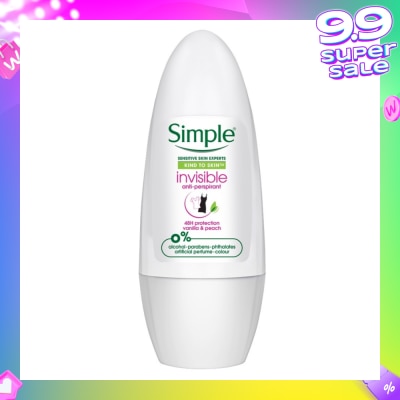 SIMPLE Soothing Anti-Perspirant Deodorant Roll-On Vanilla & Peach 45ml
