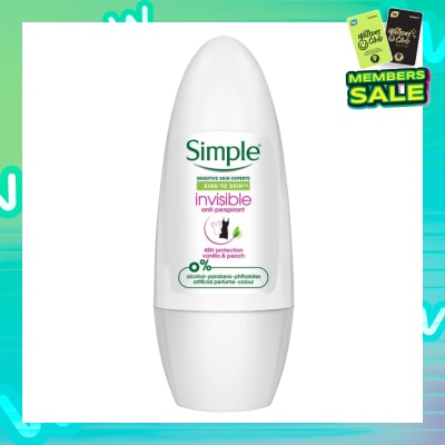 SIMPLE Soothing Anti-Perspirant Deodorant Roll-On Vanilla & Peach 45ml