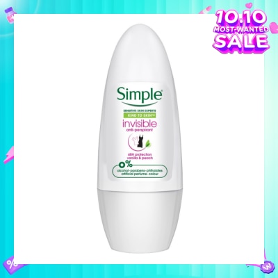 SIMPLE Soothing Anti-Perspirant Deodorant Roll-On Vanilla & Peach 45ml (Expiry: Jul`2026)
