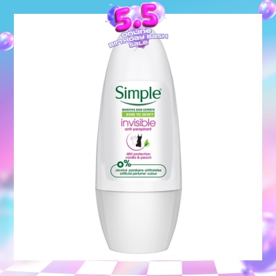 SIMPLE - Soothing Anti-Perspirant Deodorant Roll-On Vanilla & Peach 45ml (Expiry: Jul`2026)