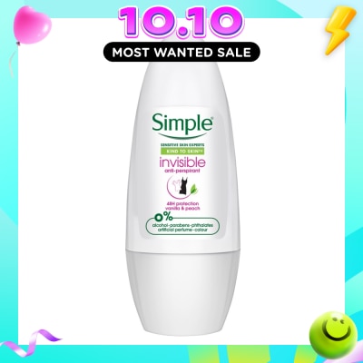 SIMPLE Soothing Anti Perspirant Deodorant Roll On Vanilla & Peach 45ml (Expiry: May`2027) image