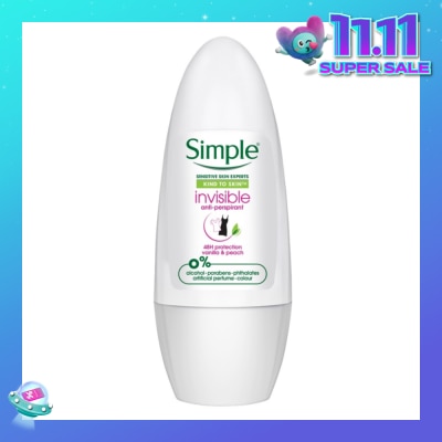 SIMPLE Soothing Anti-Perspirant Deodorant Roll-On Vanilla & Peach 45ml (Expiry: Jul`2026)