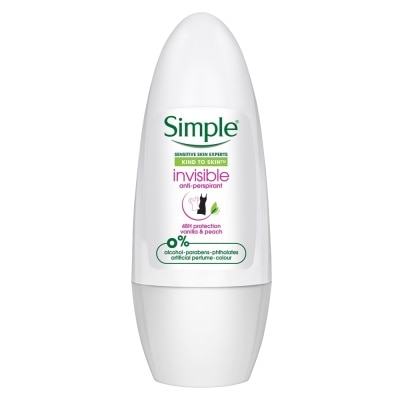 SIMPLE Soothing Anti-Perspirant Deodorant Roll-On (Vanilla & Peach) 45ml