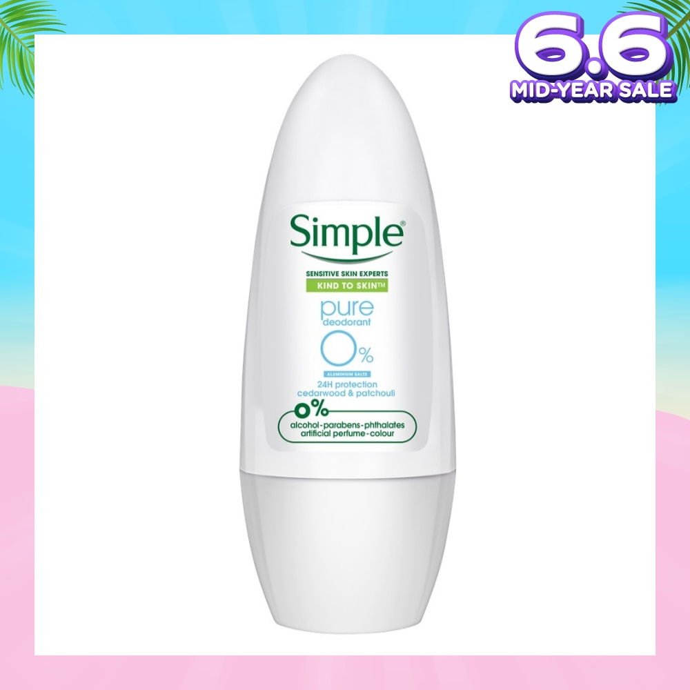 Pure 0% Alumunium Salts Deodorant Roll-On (Cedarwood & Patchouli) 45ml