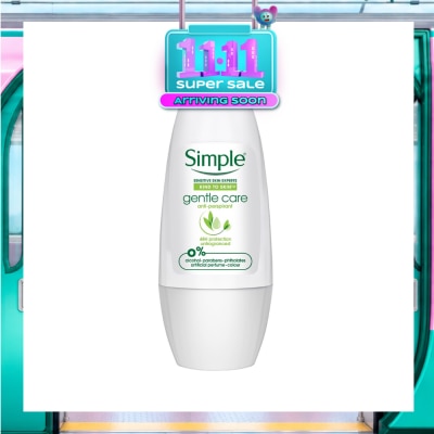 SIMPLE Gentle Care Anti Perspirant Deodorant Roll On (Unfragranced) 45ml (Expiry: Jul`2027) image