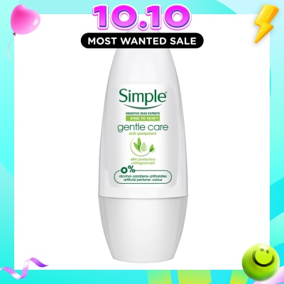 SIMPLE Gentle Care Anti Perspirant Deodorant Roll On (Unfragranced) 45ml (Expiry: Jul`2027) image