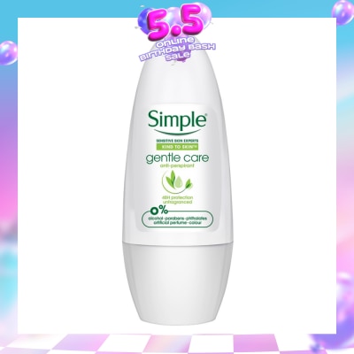 SIMPLE - Gentle Care Anti-Perspirant Deodorant Roll-On (Unfragranced) 45ml (Expiry: Mar`2027)