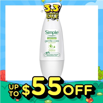 SIMPLE Gentle Care Anti-Perspirant Deodorant Roll-On (Unfragranced) 45ml
