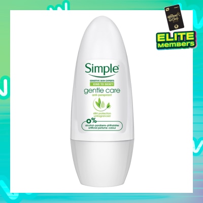 SIMPLE Gentle Care Anti-Perspirant Deodorant Roll-On (Unfragranced) 45ml