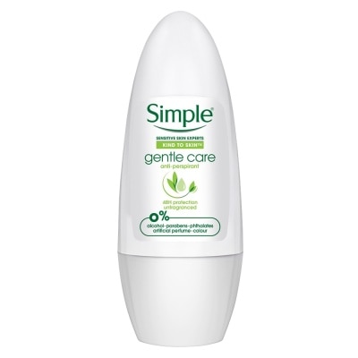 SIMPLE Gentle Care Anti-Perspirant Deodorant Roll-On (Unfragranced) 45ml