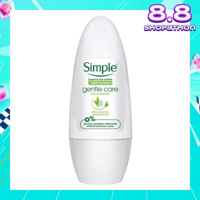 SIMPLE Gentle Care Anti-Perspirant Deodorant Roll-On (Unfragranced) 45ml