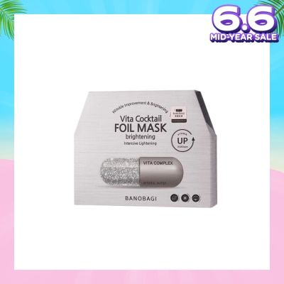 BANOBAGI Vita Cocktail Foil Mask (Brightening Ample Moisture Chemical Free Foil Sheet Bolstered Soft Layers) 10s
