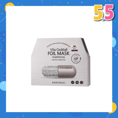 BANOBAGI Vita Cocktail Foil Mask (Brightening Ample Moisture Chemical Free Foil Sheet Bolstered Soft Layers) 10s