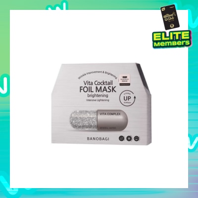 BANOBAGI Vita Cocktail Foil Mask (Brightening Ample Moisture Chemical Free Foil Sheet Bolstered Soft Layers) 10s