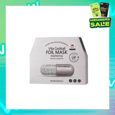 BANOBAGI Vita Cocktail Foil Mask (Brightening Ample Moisture Chemical Free Foil Sheet Bolstered Soft Layers) 10s