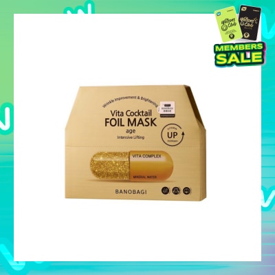 BANOBAGI Vita Cocktail Foil Mask (Age Ample Moisture Chemical Free Foil Sheet Bolstered Soft Layers) 10s