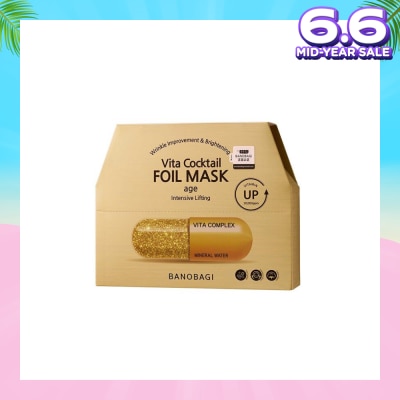 BANOBAGI Vita Cocktail Foil Mask (Age Ample Moisture Chemical Free Foil Sheet Bolstered Soft Layers) 10s