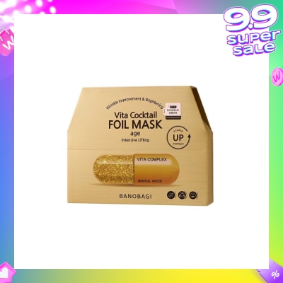 BANOBAGI Vita Cocktail Foil Mask (Age Ample Moisture Chemical Free Foil Sheet Bolstered Soft Layers) 10s