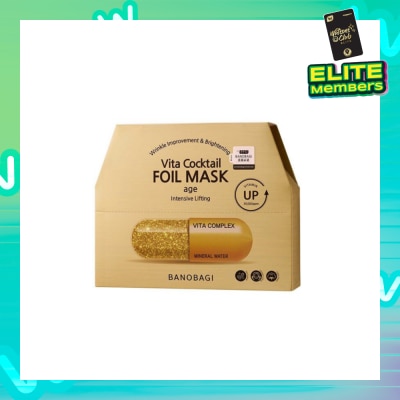 BANOBAGI Vita Cocktail Foil Mask (Age Ample Moisture Chemical Free Foil Sheet Bolstered Soft Layers) 10s