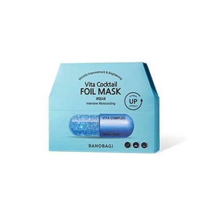 BANOBAGI Vita Cocktail Foil Mask (Aqua Ample Moisture Chemical Free Foil Sheet Bolstered Soft Layers) 10s