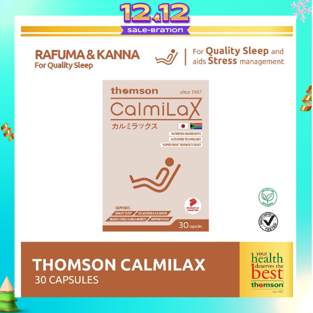 CalmiLax Capsule (To Improve Sleep Quality by Promoting Calmness & Relaxation for Restful Sleep + Vegetarian safe) 30s