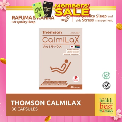 THOMSON CalmiLax Capsule (To Improve Sleep Quality by Promoting Calmness & Relaxation for Restful Sleep + Vegetarian safe) 30s