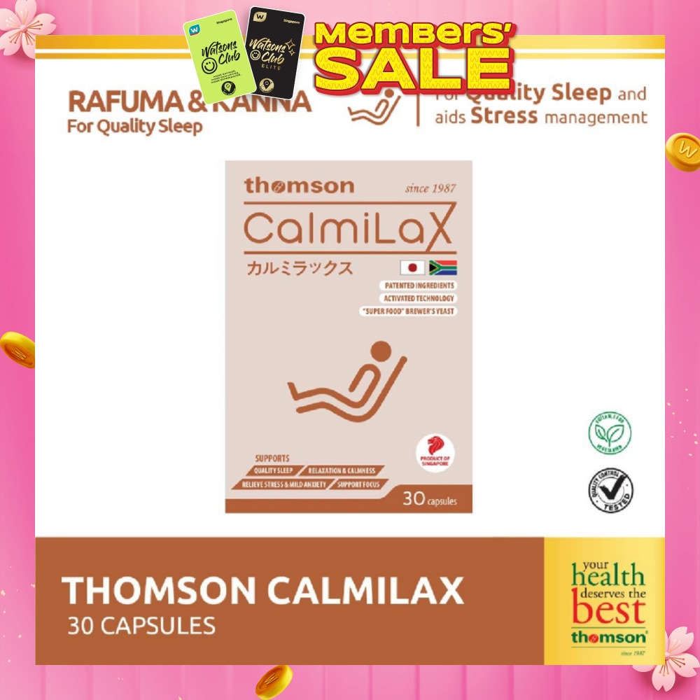 CalmiLax Capsule (To Improve Sleep Quality by Promoting Calmness & Relaxation for Restful Sleep + Vegetarian safe) 30s