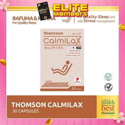THOMSON CalmiLax Capsule (To Improve Sleep Quality by Promoting Calmness & Relaxation for Restful Sleep + Vegetarian safe) 30s