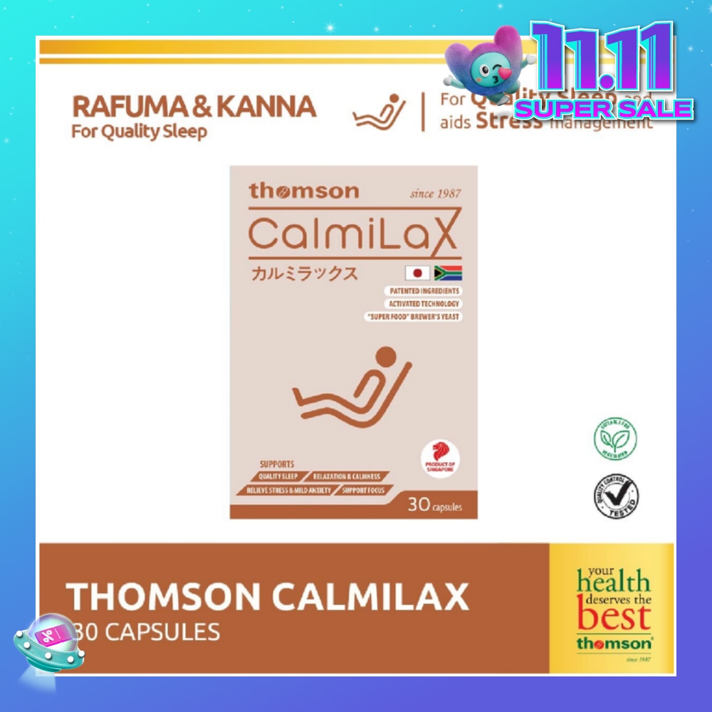CalmiLax Capsule (To Improve Sleep Quality by Promoting Calmness & Relaxation for Restful Sleep + Vegetarian safe) 30s
