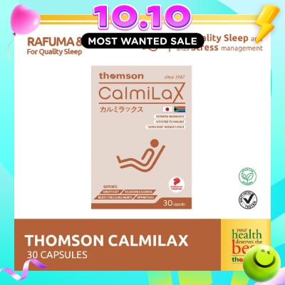THOMSON CalmiLax Capsule (To Improve Sleep Quality by Promoting Calmness & Relaxation for Restful Sleep + Vegetarian safe) 30s image