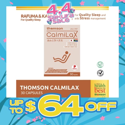 THOMSON - CalmiLax Capsule (To Improve Sleep Quality by Promoting Calmness & Relaxation for Restful Sleep + Vegetarian safe) 30s