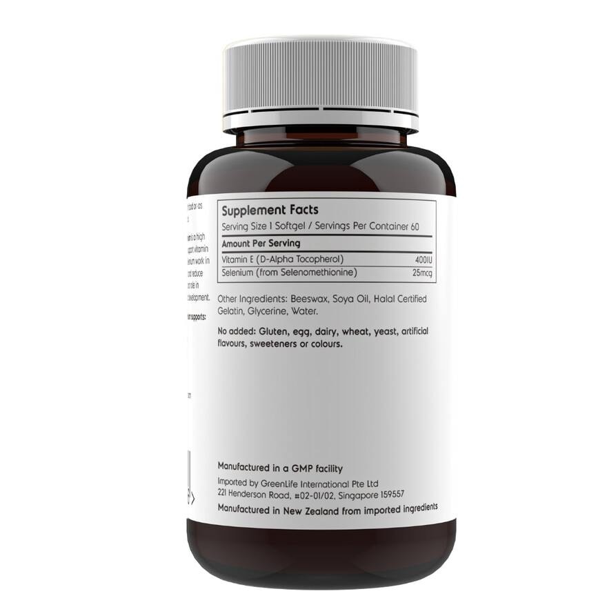 Vitamin E 400IU With Selenium Dietary Supplement Softgel 60s
