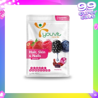 YOUVIT Hair, Skin & Nails Mix Berry Gummy 7s (Expiry: Feb`2026)