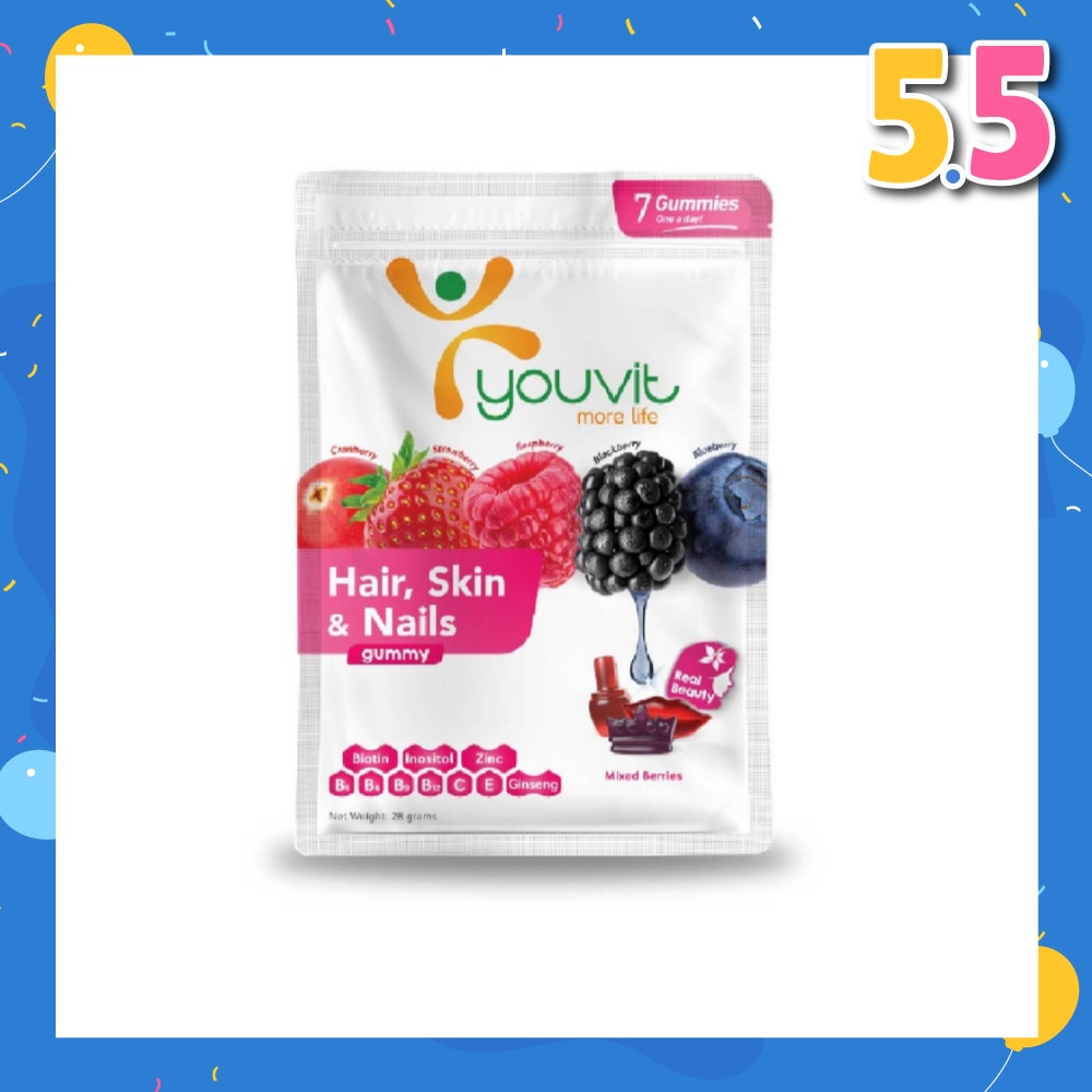Hair, Skin & Nails Mix Berry Gummy (Natural Ingredients & For Everyday) 7s