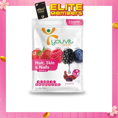 YOUVIT Hair, Skin & Nails Mix Berry Gummy 7s (Expiry: Feb`2026)
