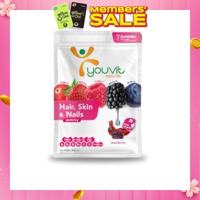 YOUVIT Hair, Skin & Nails Mix Berry Gummy 7s (Expiry: Feb`2026)