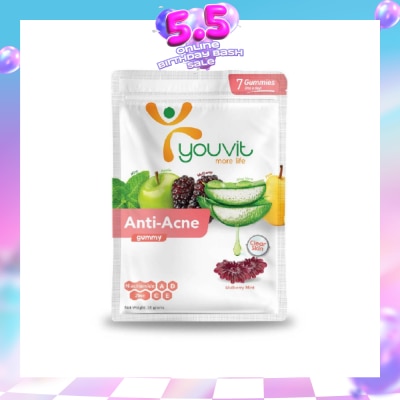 YOUVIT - Anti-Acne Mulberry Mint Gummy (Natural Ingredients & For Everyday) 7s (Expiry: Feb`2027)
