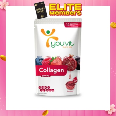 YOUVIT Collagen Strawberry Gummy (Natural Ingredients & For Everyday) 14s
