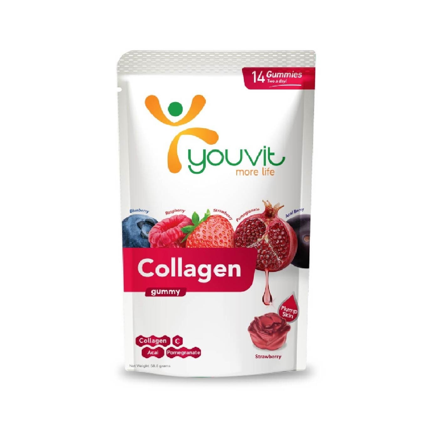 Collagen Strawberry Gummy (Natural Ingredients & For Everyday) 14s