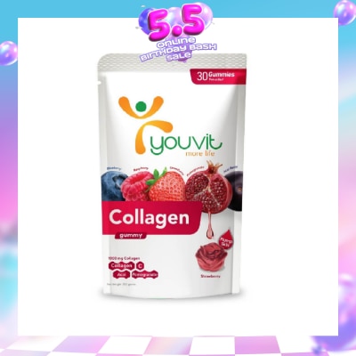 YOUVIT - Collagen Strawberry Gummy (Natural Ingredients & For Everyday) 30s (Expiry: Jan`2027)