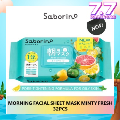 SABORINO Morning Facial Sheet Mask Minty Fresh (Suitable for Oily Skin Type) 32s