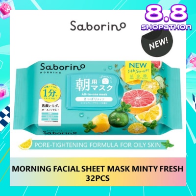 SABORINO Morning Facial Sheet Mask Minty Fresh (Suitable for Oily Skin Type) 32s