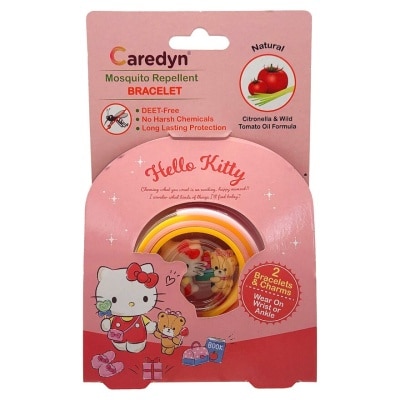 CAREDYN Hello Kitty Mosquito Repellent Bracelet with Charms Citronella & Wild Tomato Oil Formula 2s (per set)