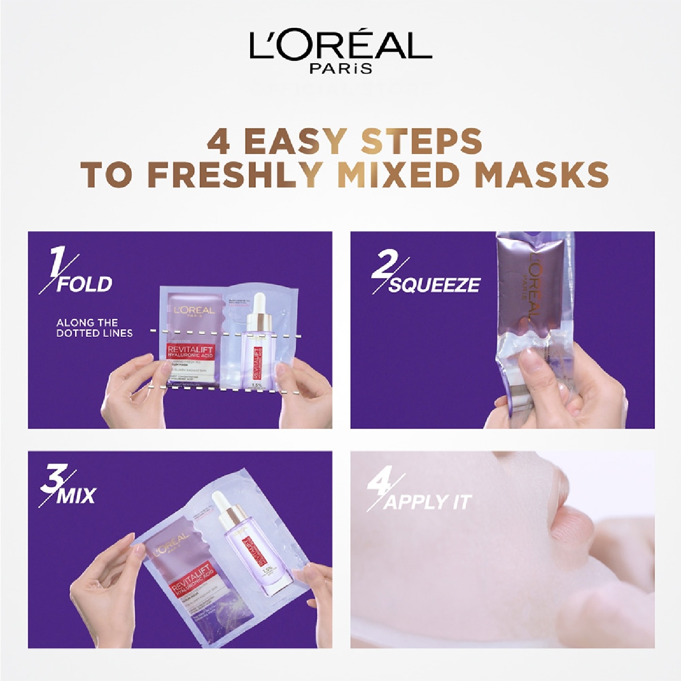 Revitalift Hyaluronic Acid Plumping Fresh Mix Serum Mask 1s