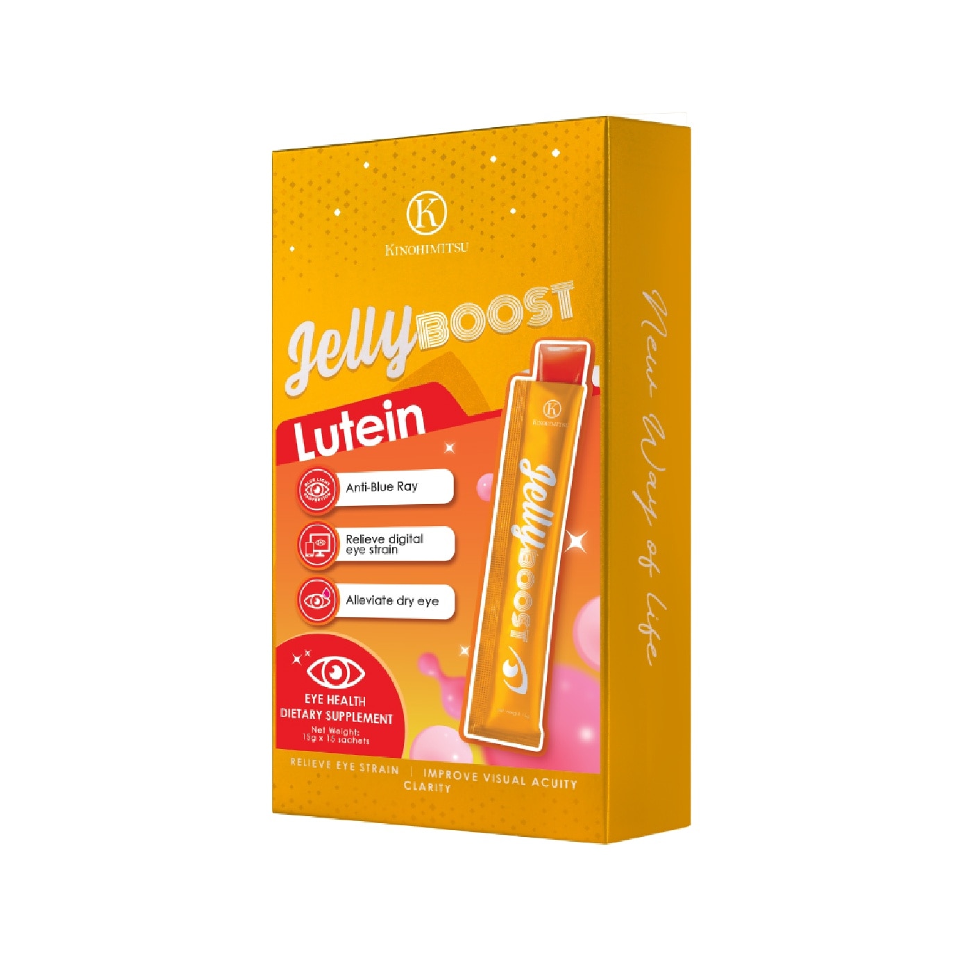 Kinohimitsu JellyBoost Lutein (Relieve eye strain, Alleviate dry eye symptoms, Improve visual acuity and clarity, Enhance eye health) image