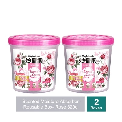 MAGIC AMAH - Rose Scented Moisture Absorber with Reusable Box 320g x 2s