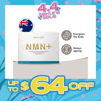 HERBS OF GOLD - NMN+ Sachet Peach 2g (Support Healthy Ageing + Boosts Antioxidant Defence) 30s