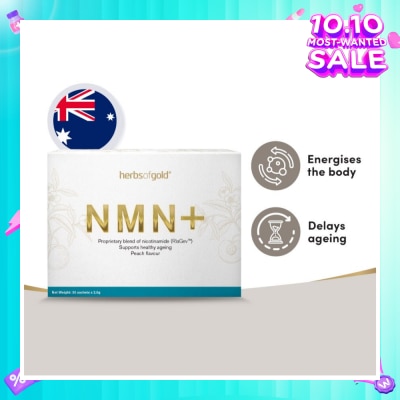 HERBS OF GOLD NMN+ Sachet Peach 2g (Support Healthy Ageing + Boosts Antioxidant Defence) 30s