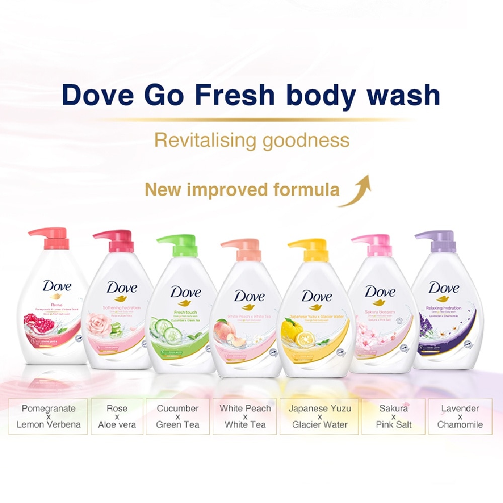 Dove Go Fresh Pomegranate & Lemon Verbena Scent Revive Bodywash 1L