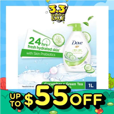 DOVE Dove Go Fresh Cucumber + Green Tea Hydration Body Wash 1L